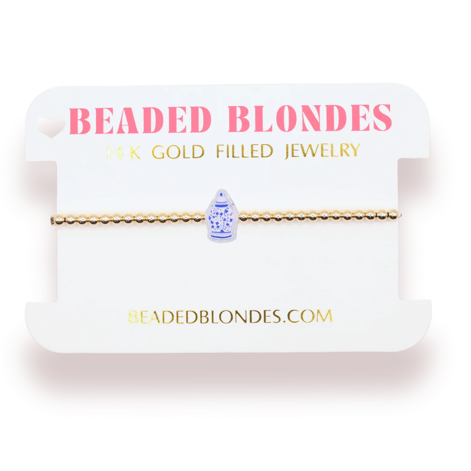 ginger jar beaded bracelet on gold