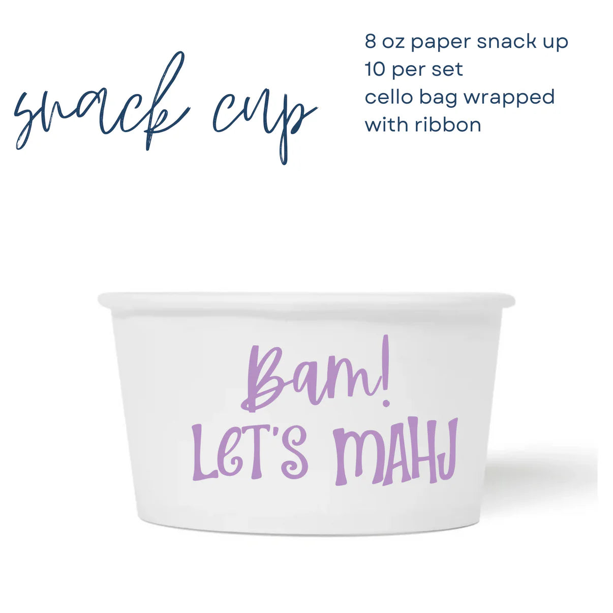 bam let's mahj paper snack cup