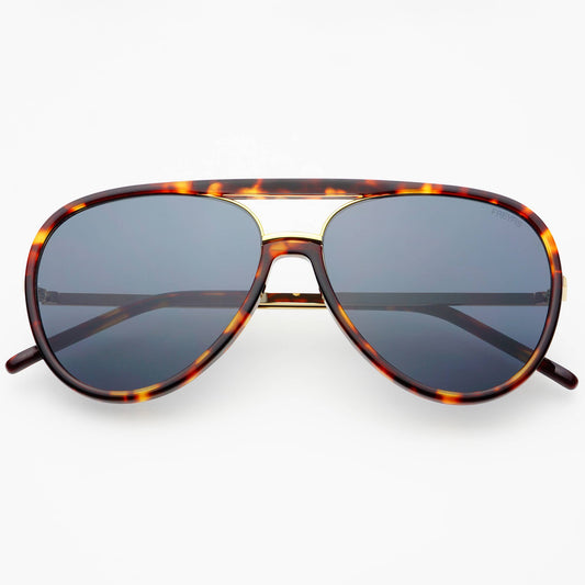 Shay Aviator Sunglasses tortoise gray