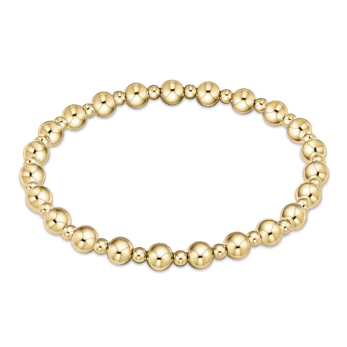 classic grateful pattern 5mm bead bracelet gold