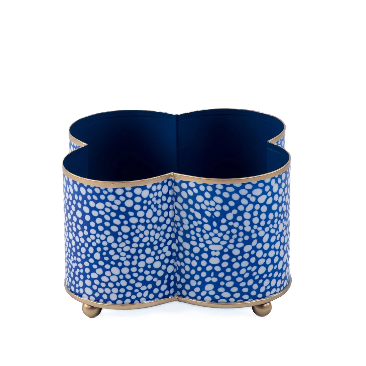 shagreen enamel quatrefoil cachepot planter