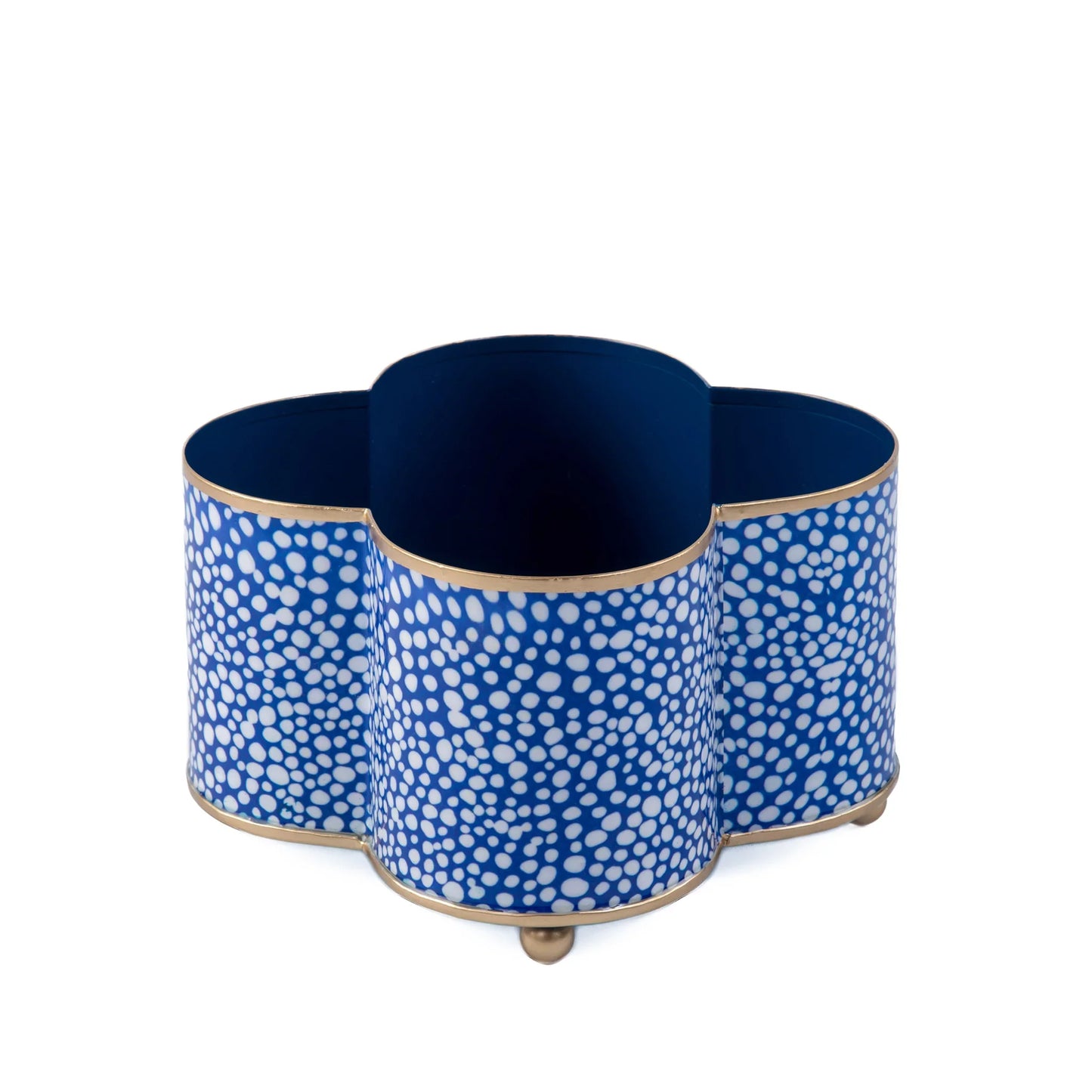 shagreen enamel quatrefoil cachepot planter