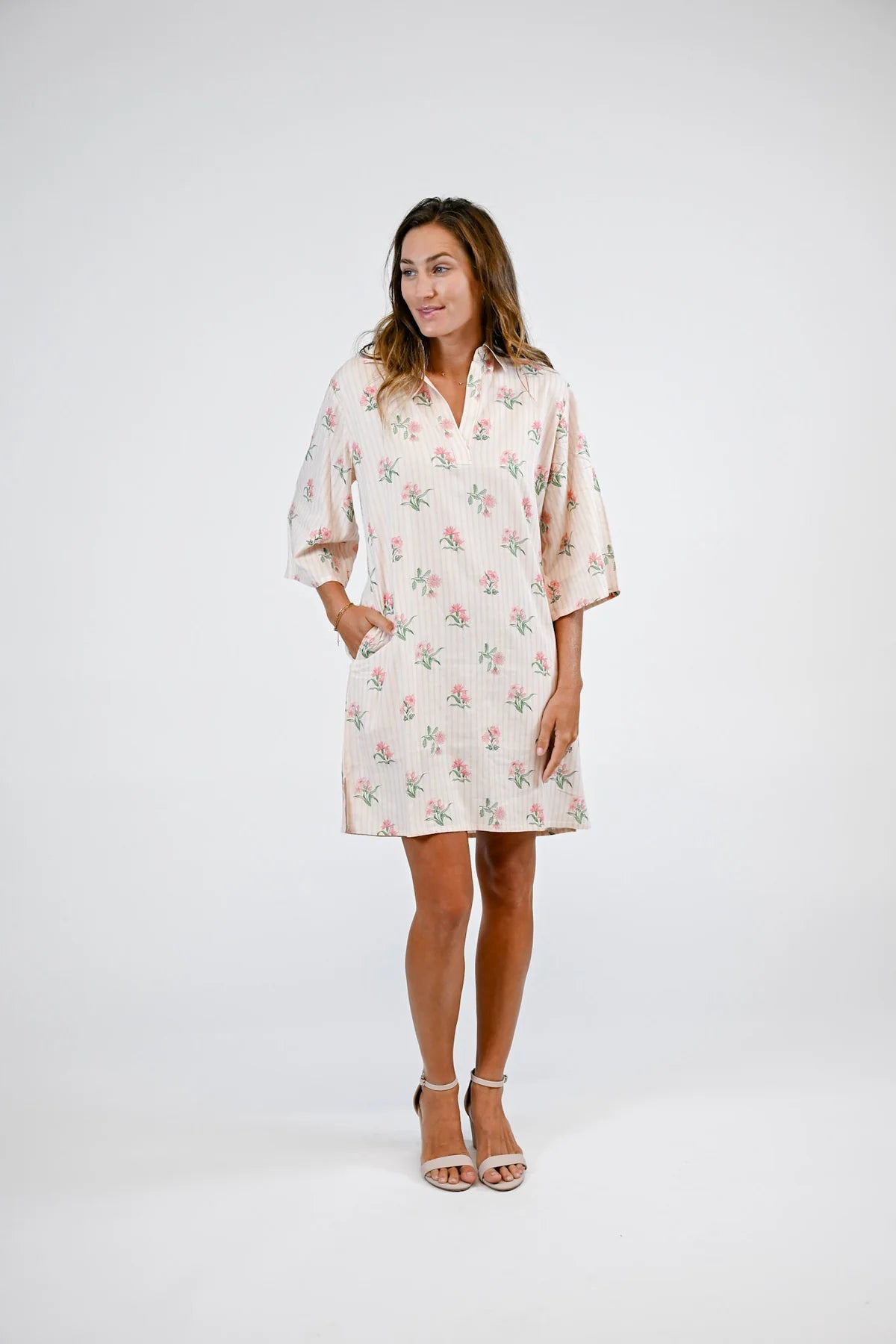 savannah dress garden stripes