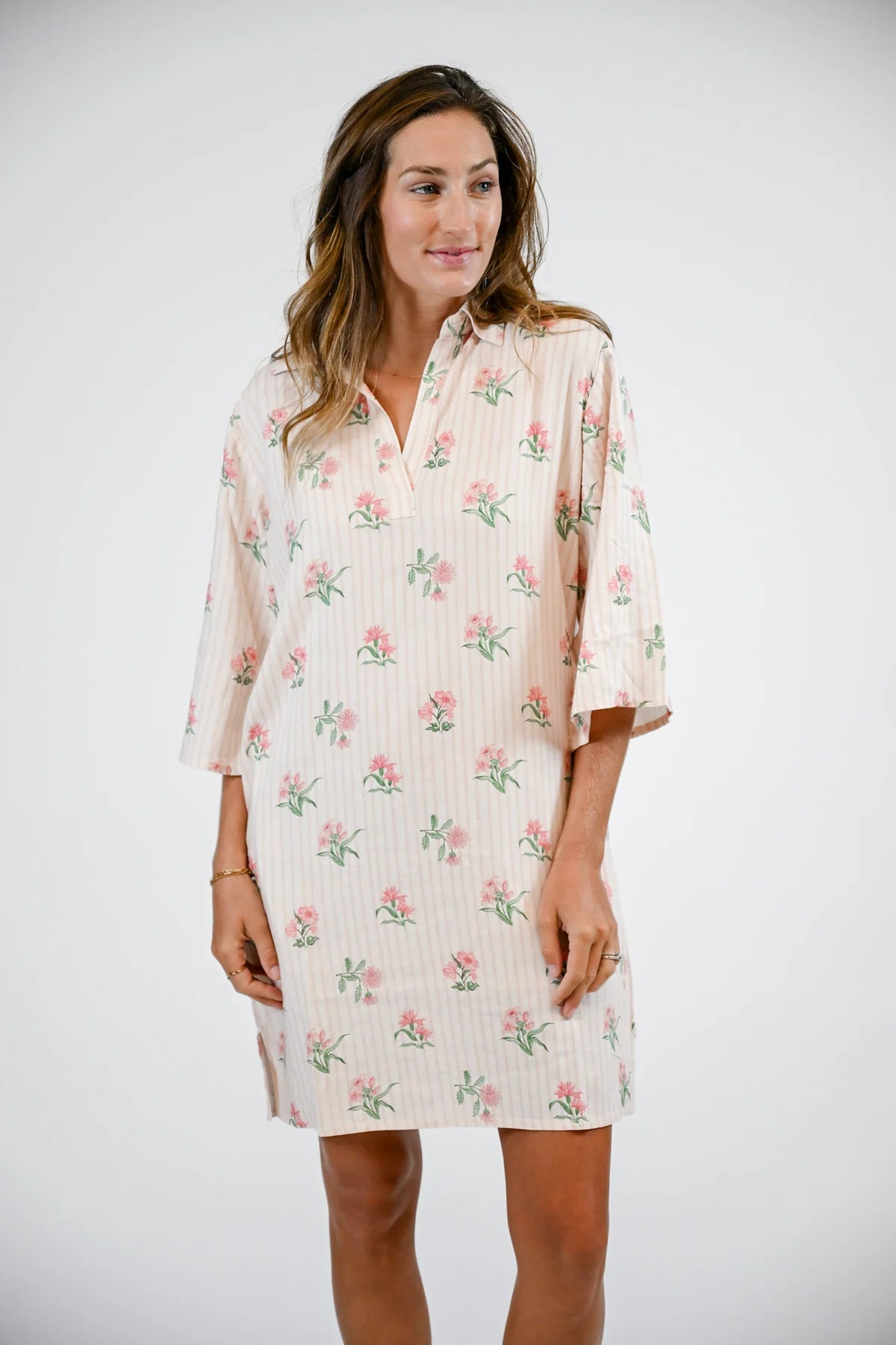 savannah dress garden stripes