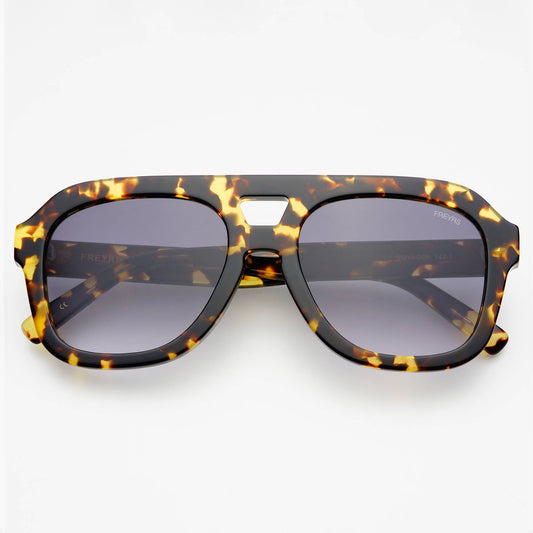 Voyager Acetate Oversized Aviator Sunglasses yellow tortoise