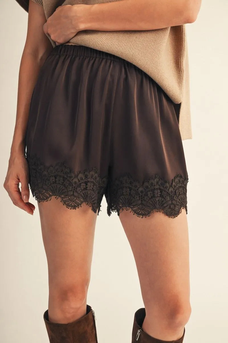 blaire lace trim shorts