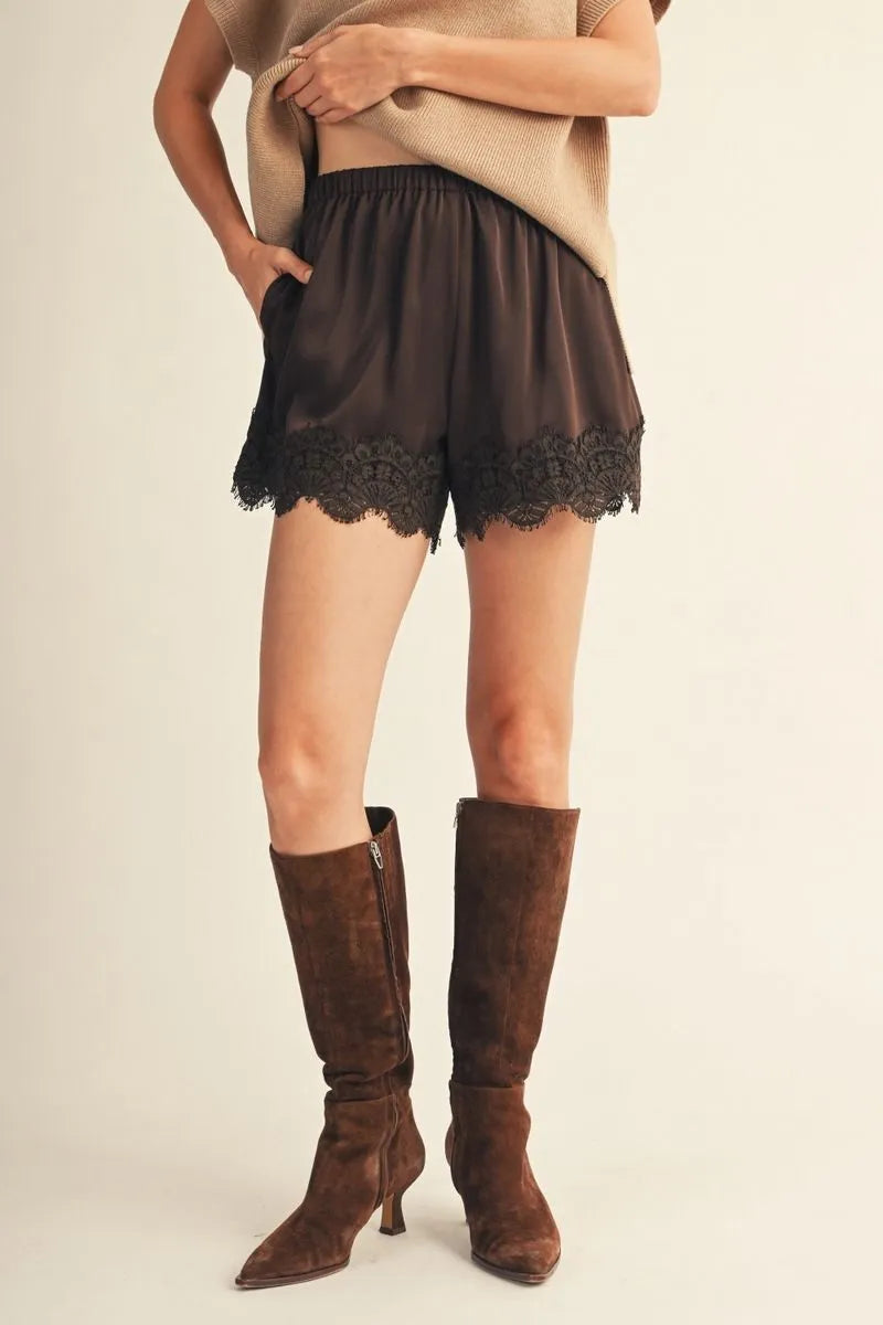 blaire lace trim shorts