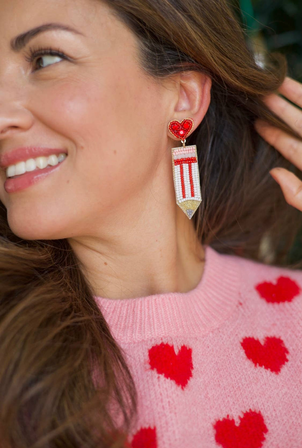 teacher love pencil earrings