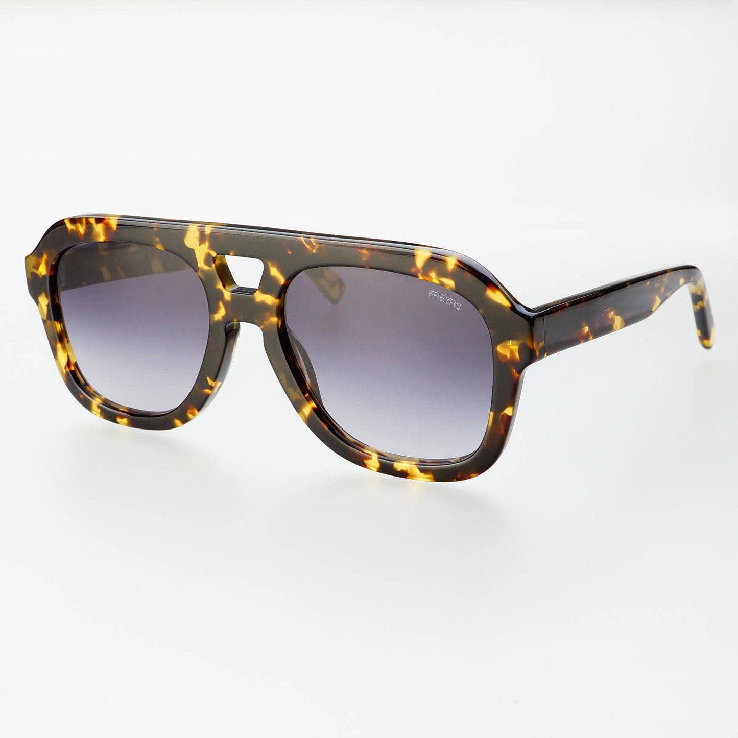 Voyager Acetate Oversized Aviator Sunglasses yellow tortoise