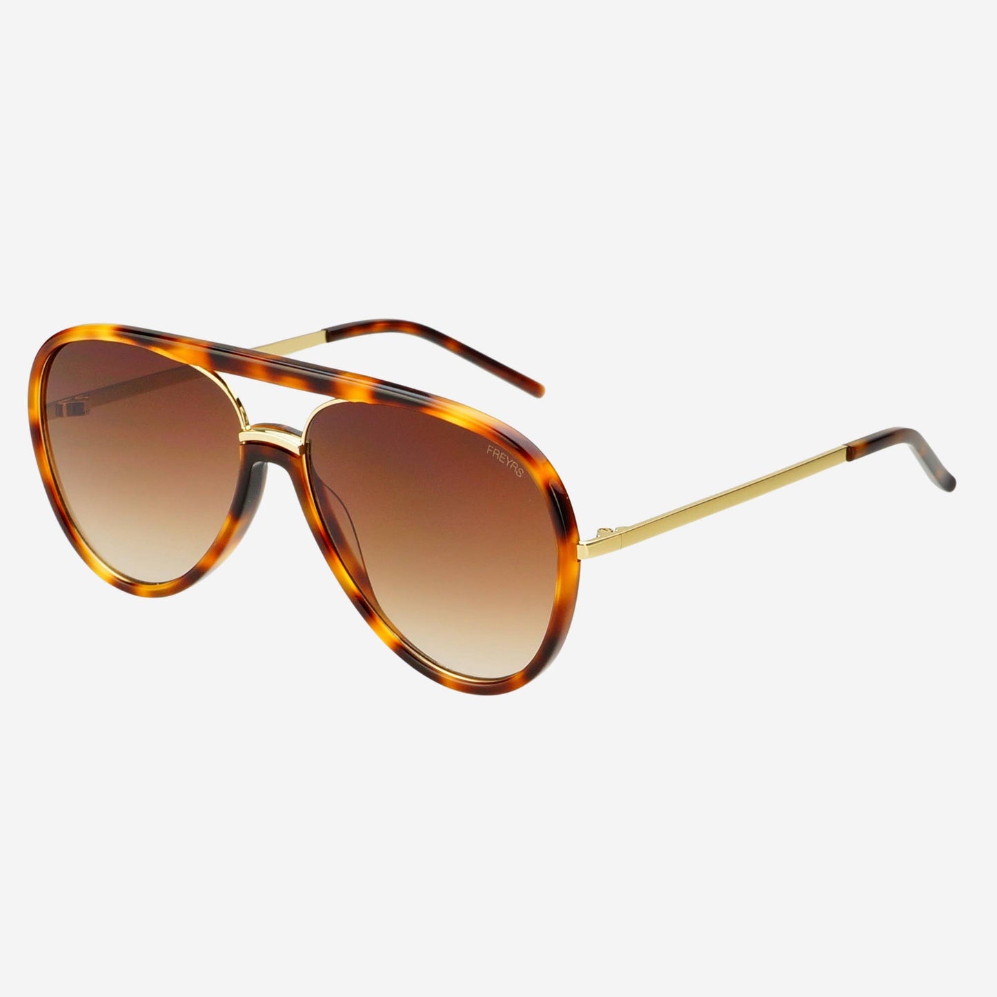 Shay Aviator Sunglasses tortoise gradient brown