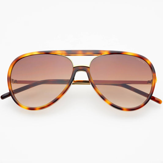Shay Aviator Sunglasses tortoise gradient brown