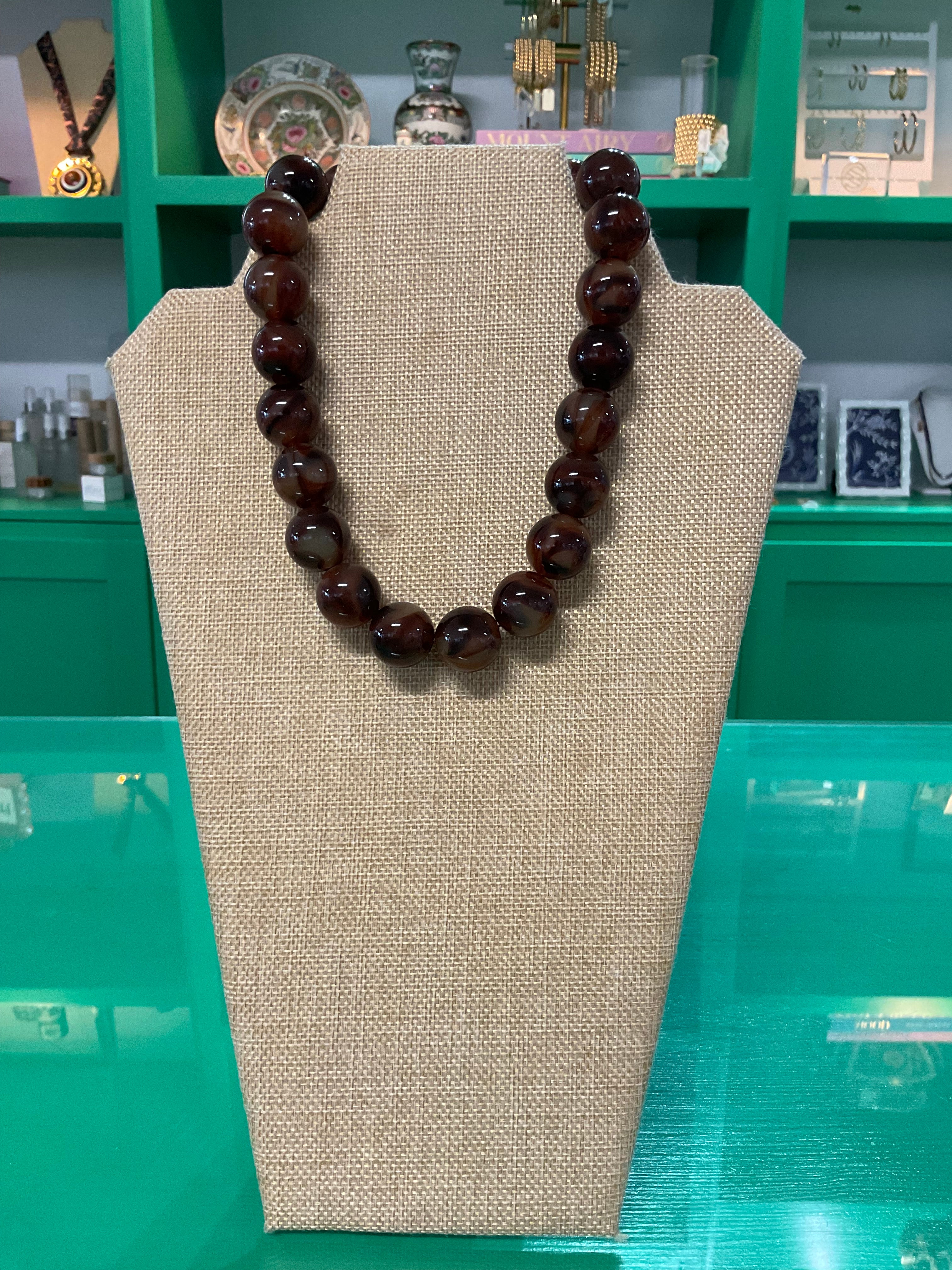 fall bauble beaded necklace