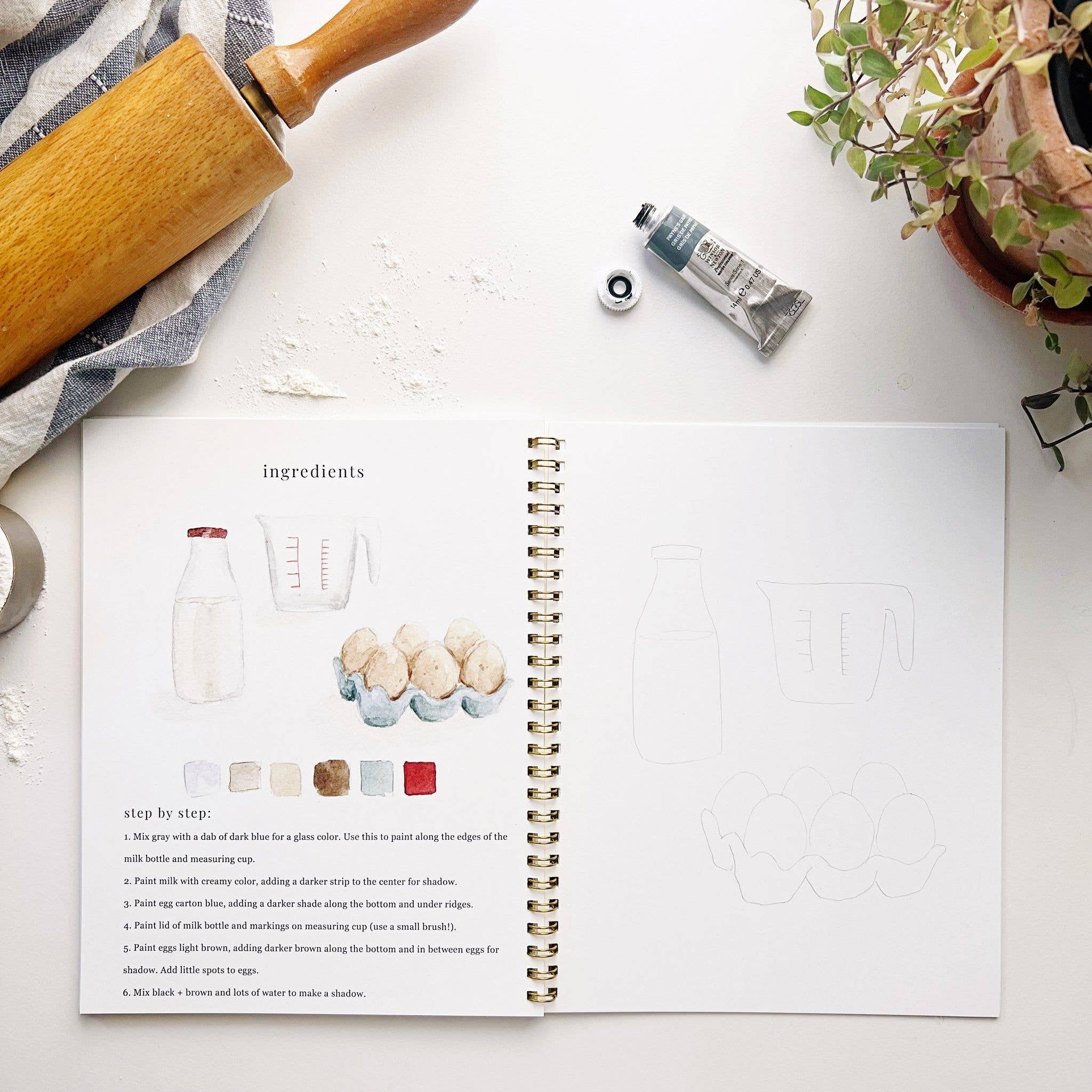 Baking watercolor workbook