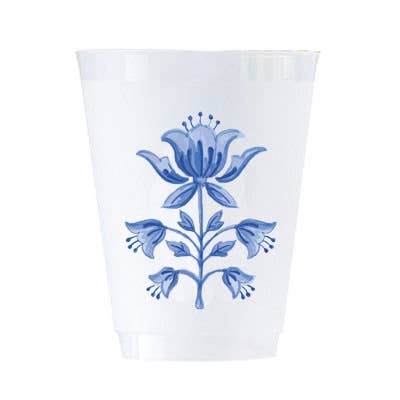 tulip block print shatterproof cups