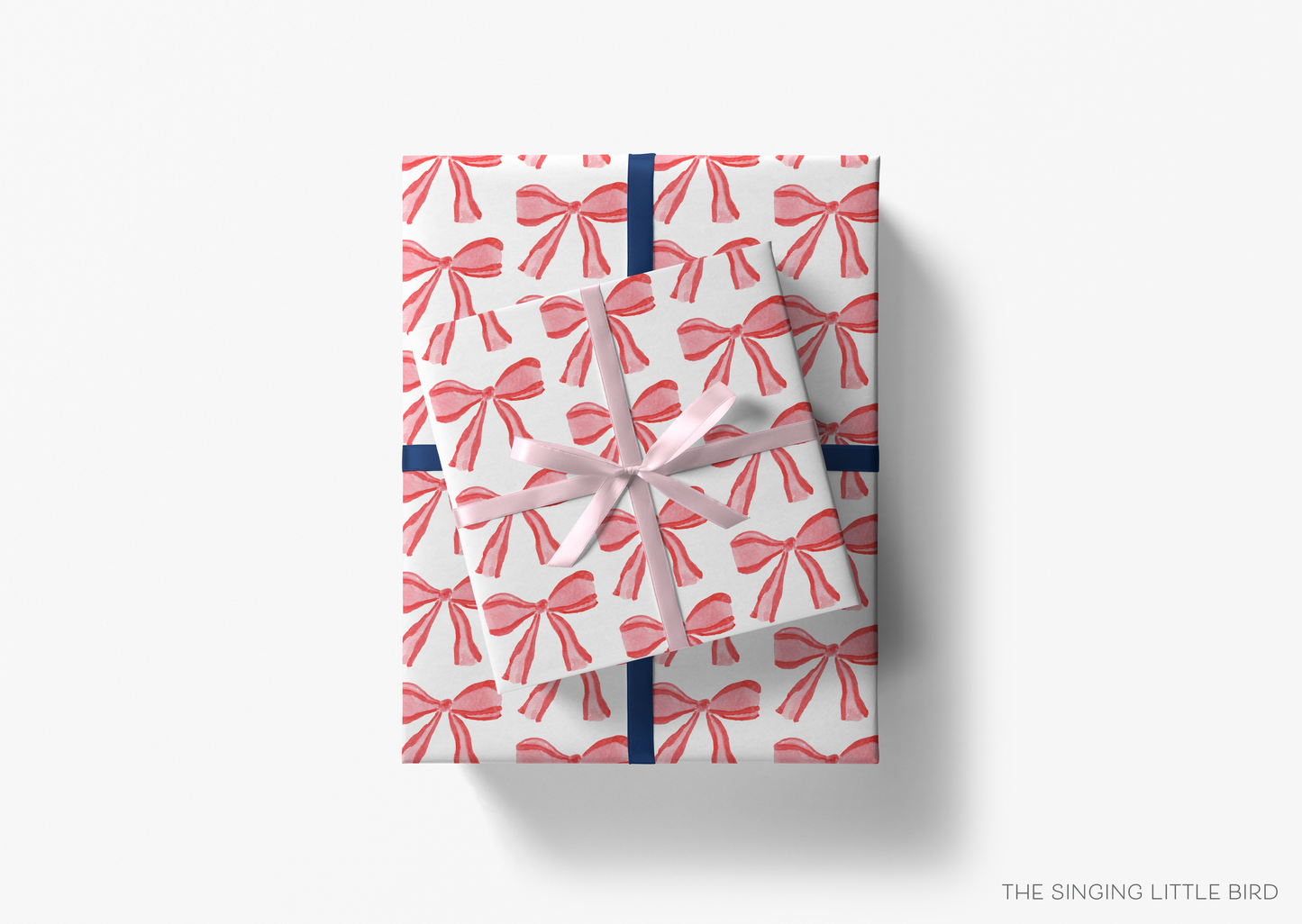 Red Bows Holiday Gift Wrap [Rolls of 3 Sheets]