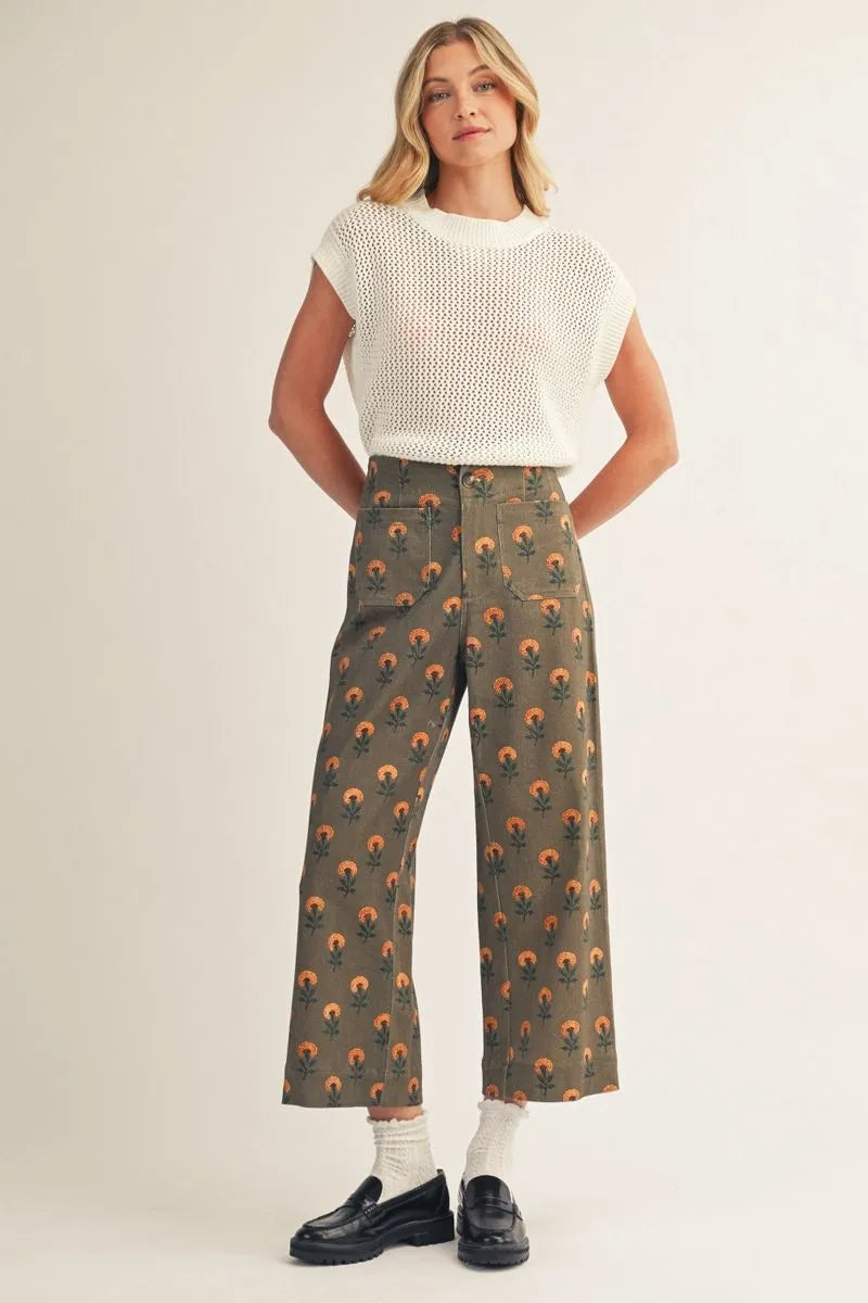 olea block print pants