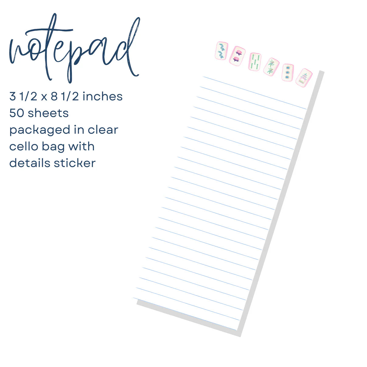 bam let's mahj skinny notepad