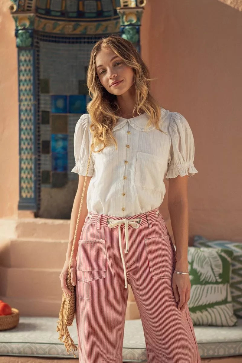 daphne ruffle collar blouse