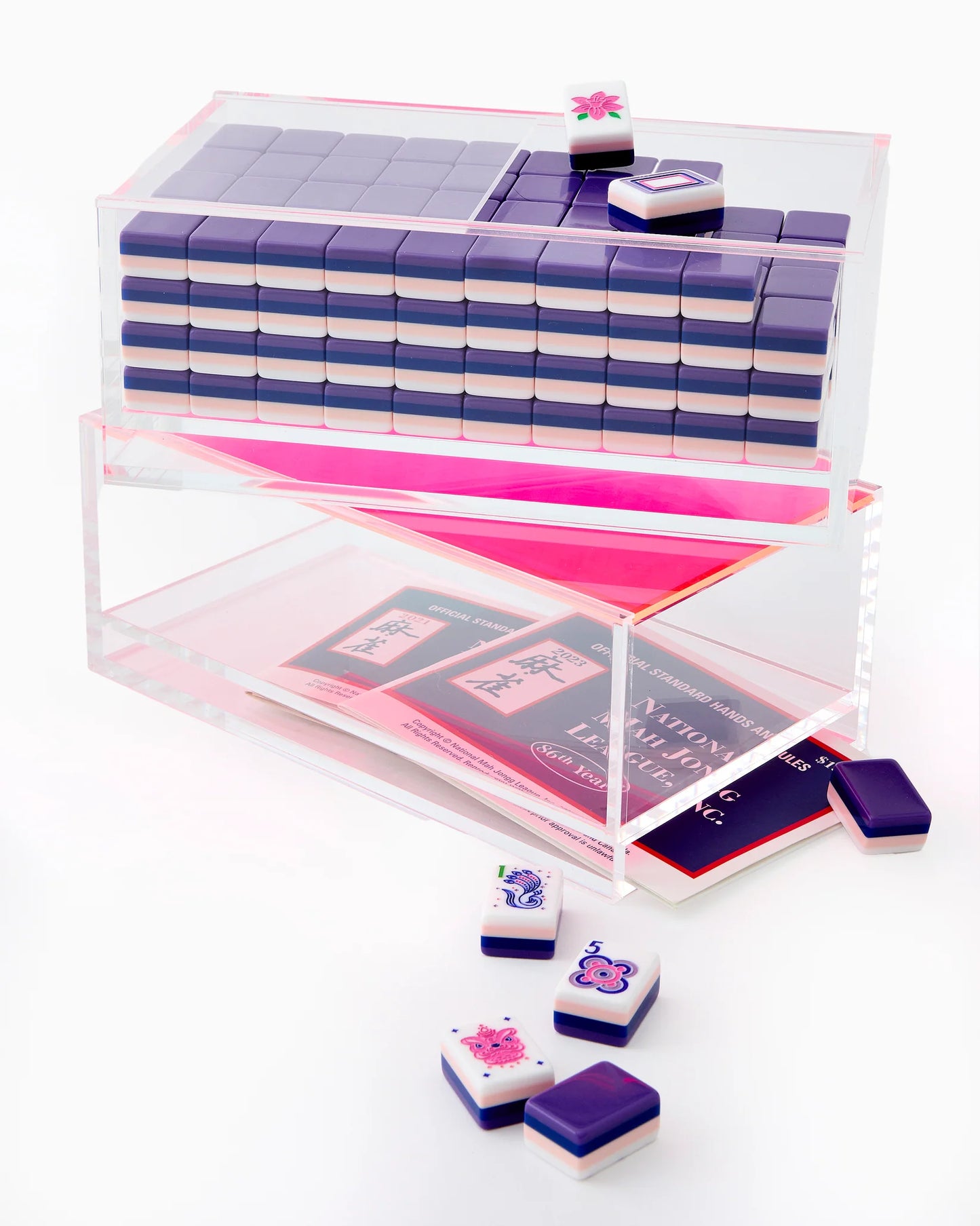 mahjong clear acrylic box
