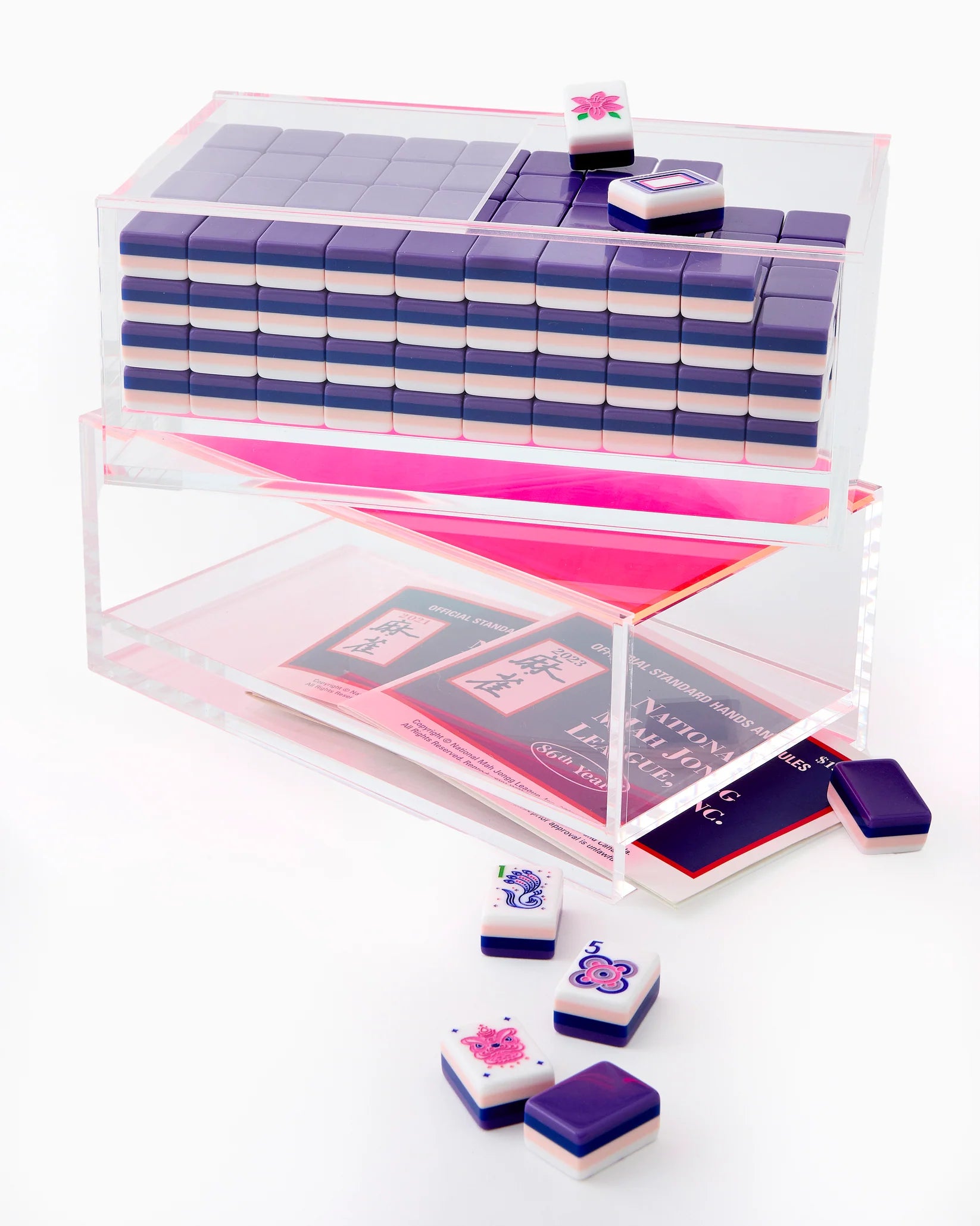 mahjong clear acrylic box