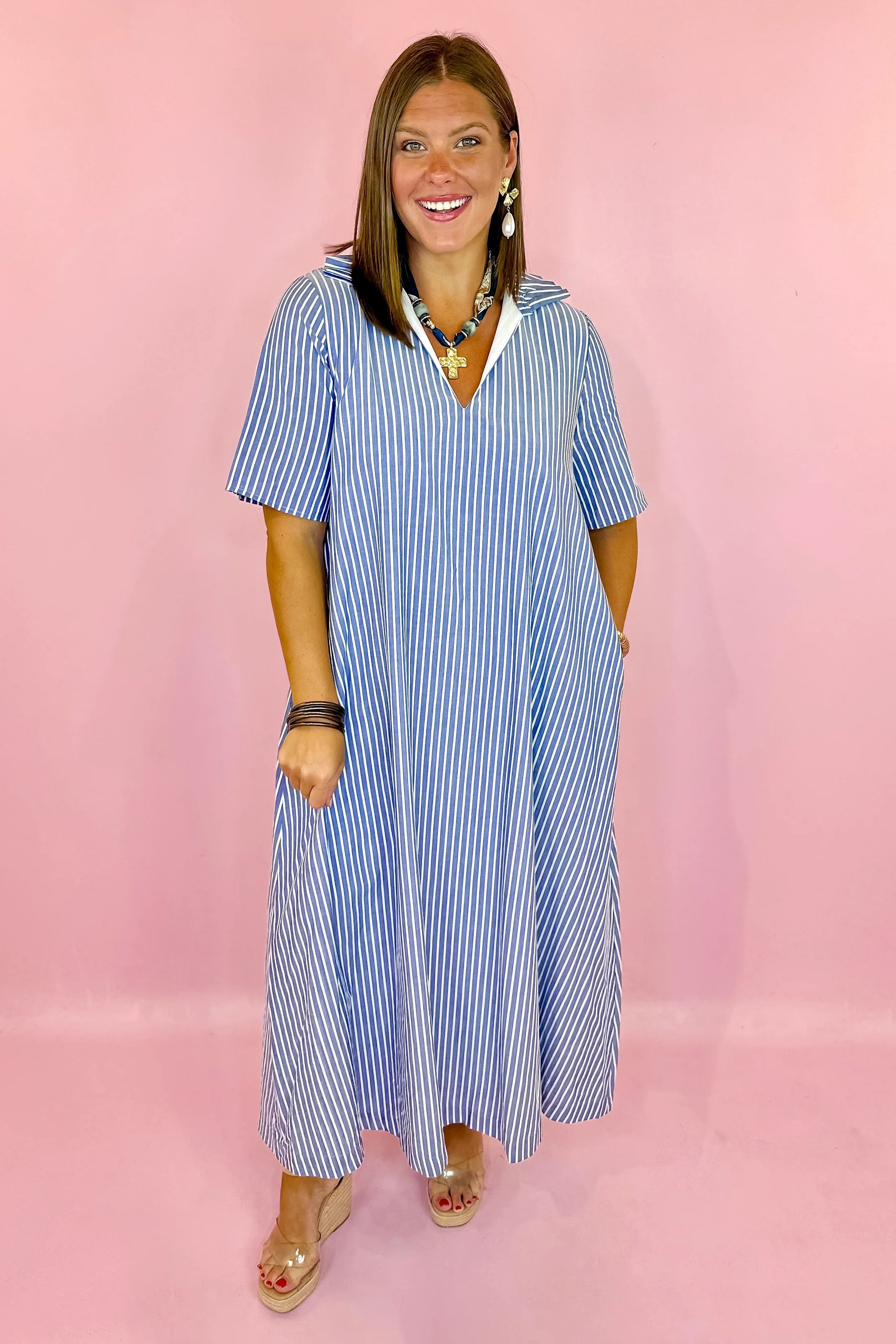 audrey ruffle collar dress