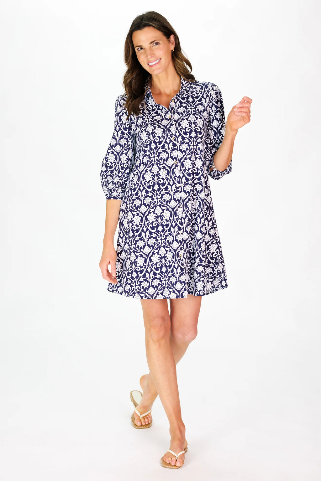ashlyn dress navy filigree
