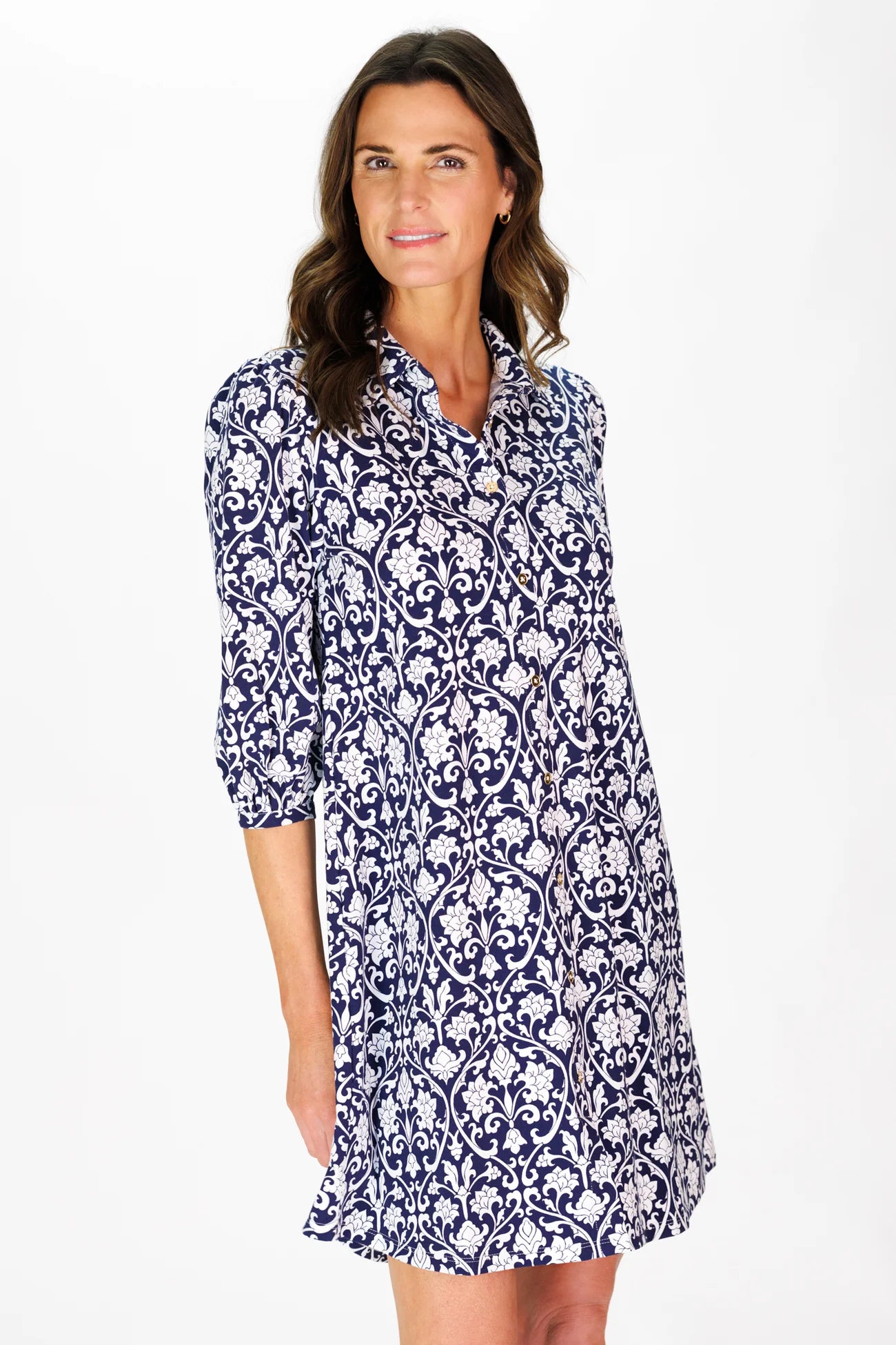 ashlyn dress navy filigree