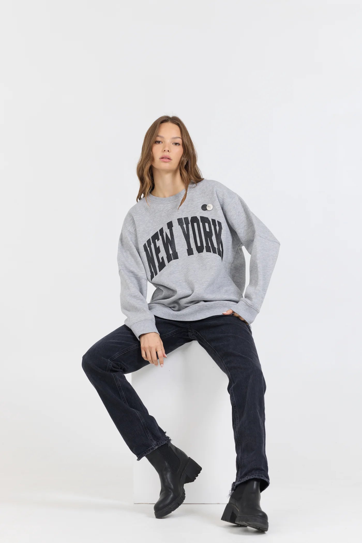 garment dye fleece sweatshirt