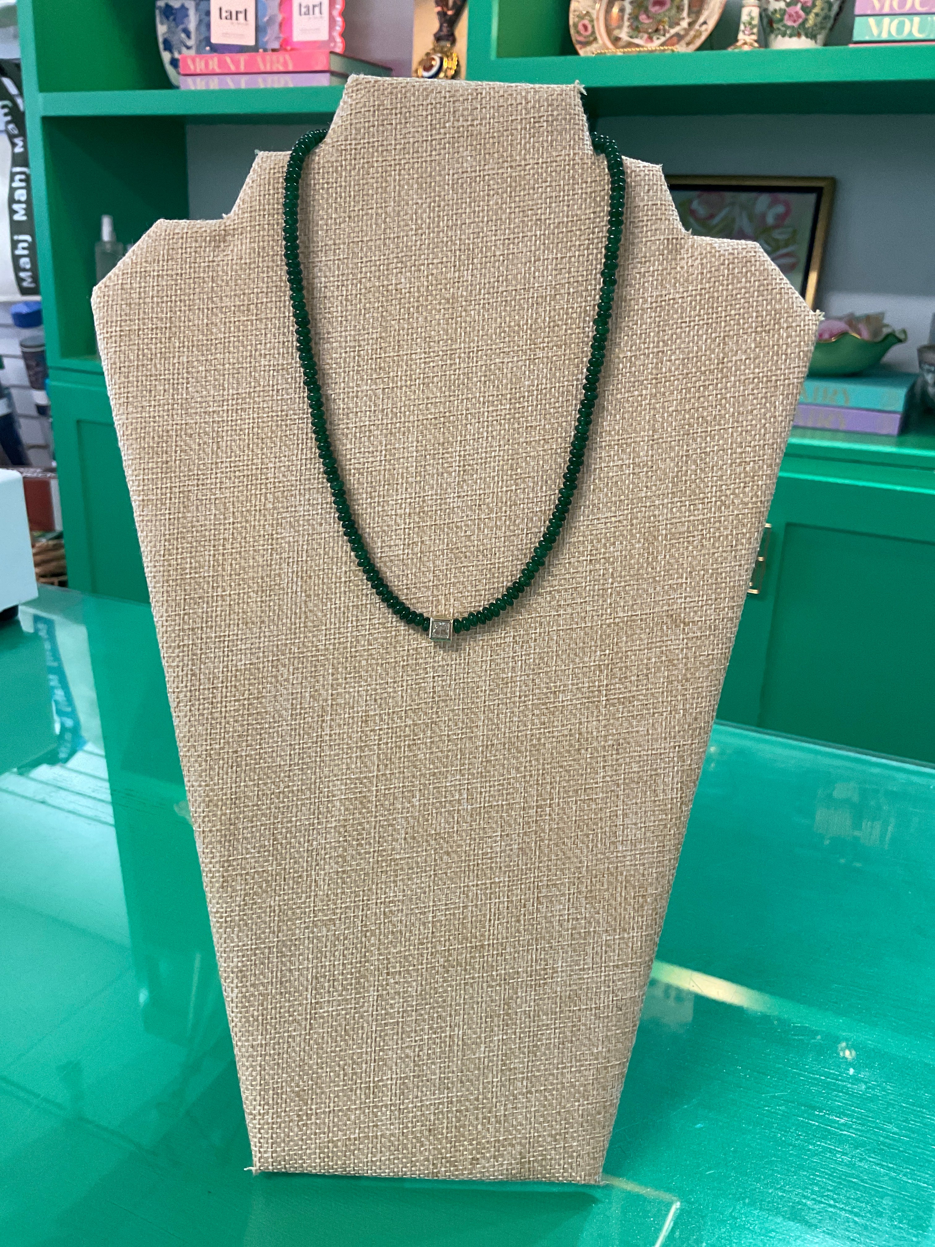 simplistic rondelle beaded necklace