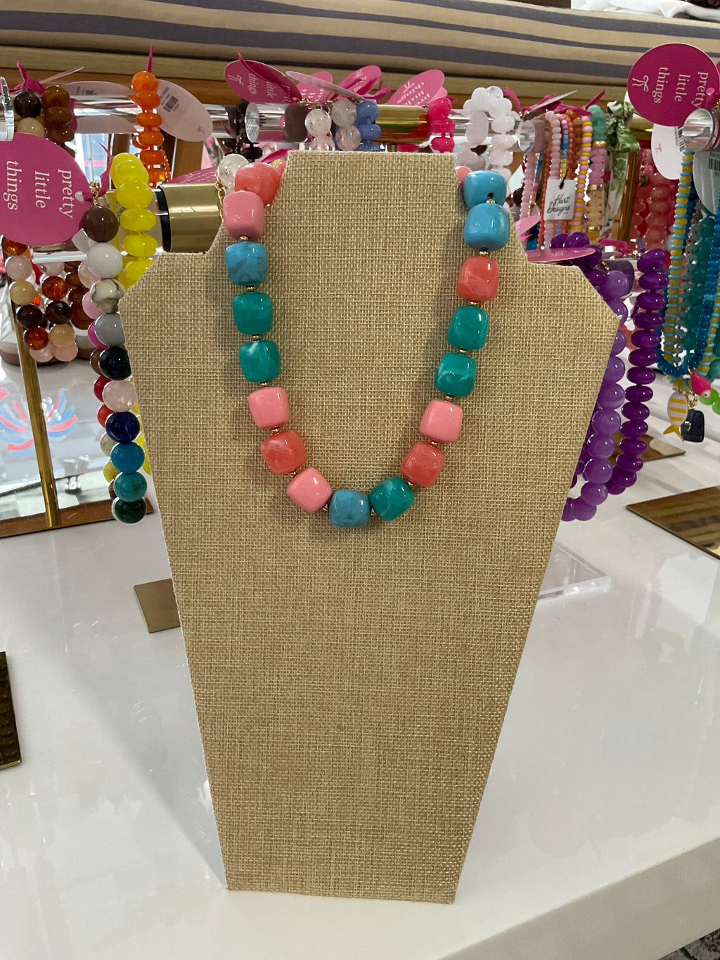 golden summer beaded necklace