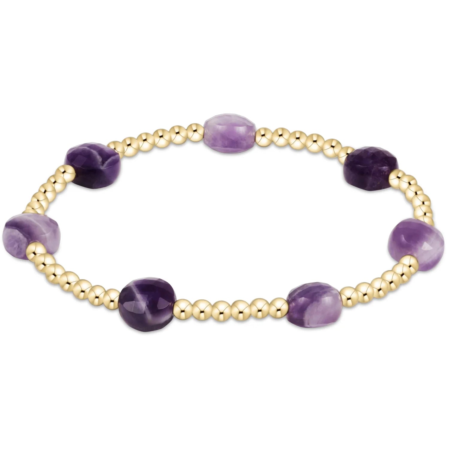 admire gold 3mm bead bracelet amethyst