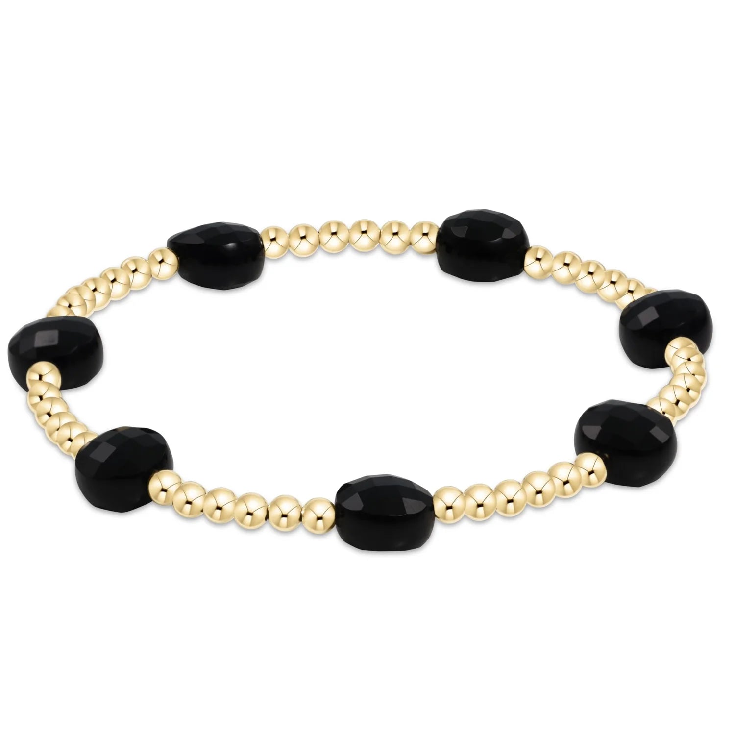 admire gold 3mm bead bracelet faceted onyx