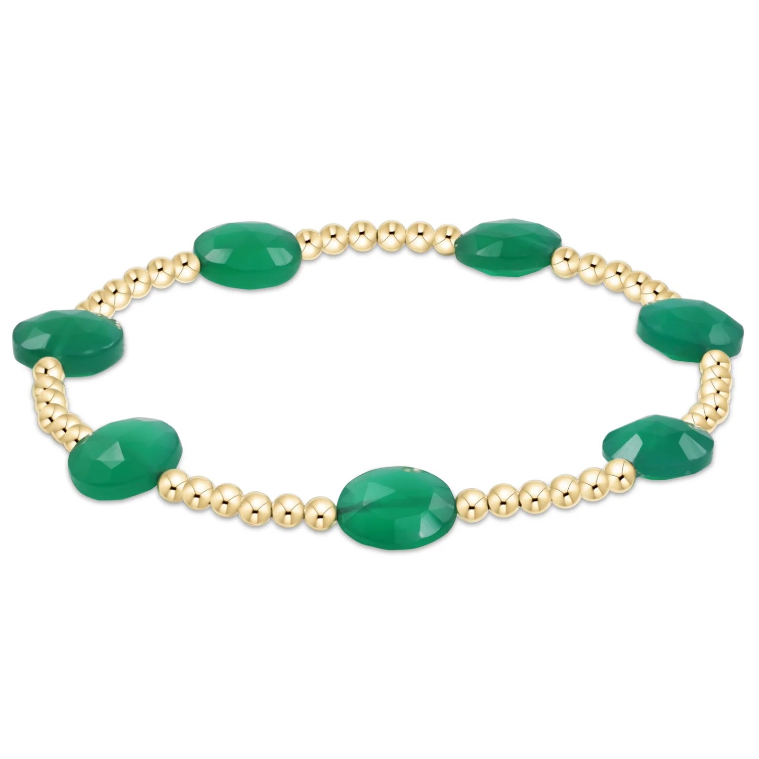 admire gold 3mm bead bracelet green onyx