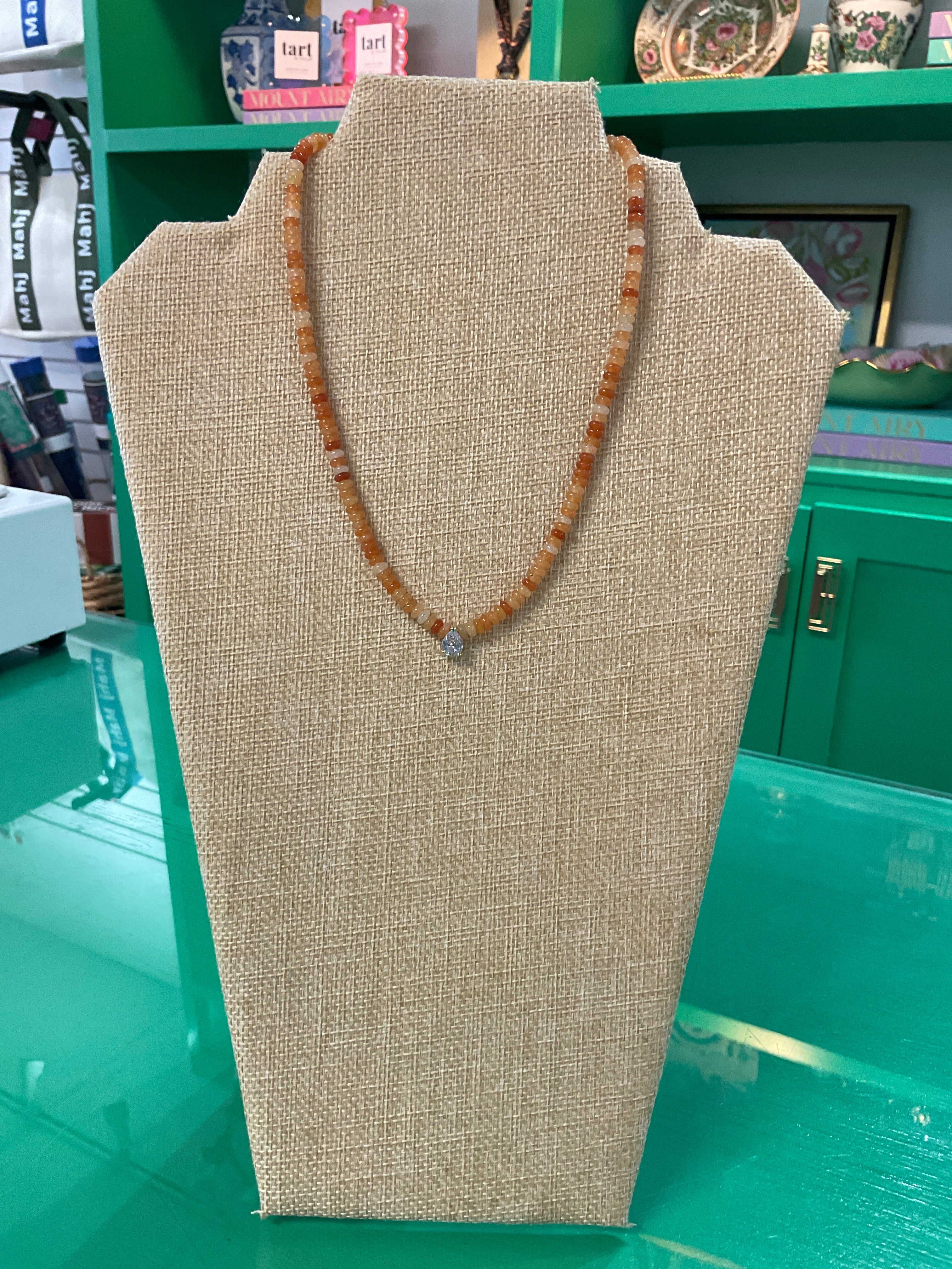 simplistic rondelle beaded necklace