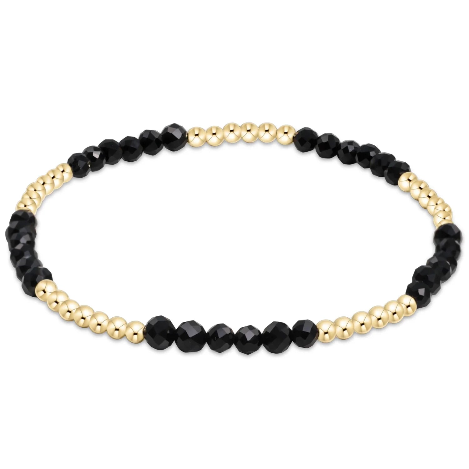 blissful pattern 2.5mm bead bracelet faceted onyx