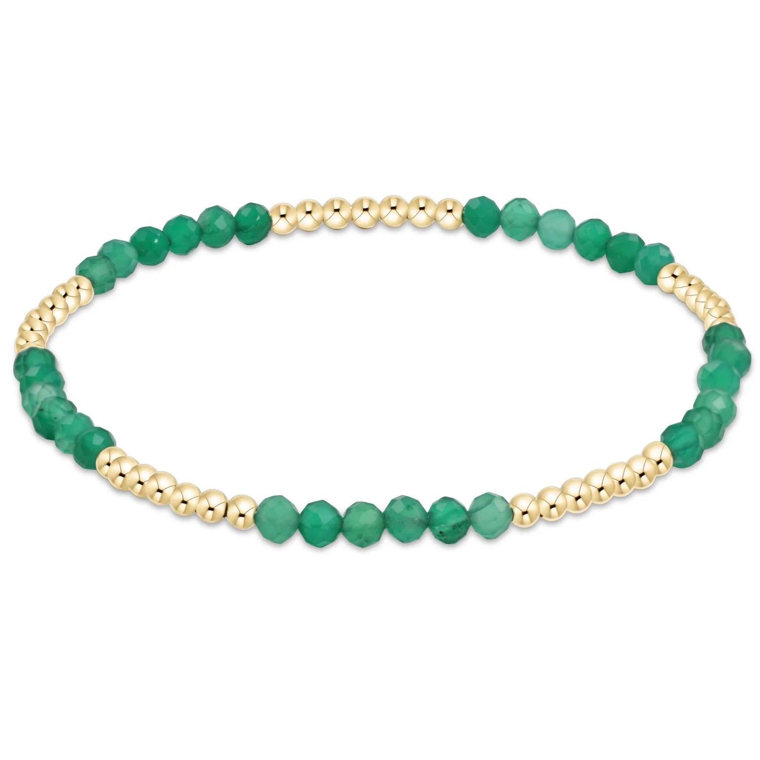 blissful pattern 2.5mm bead bracelet green onyx