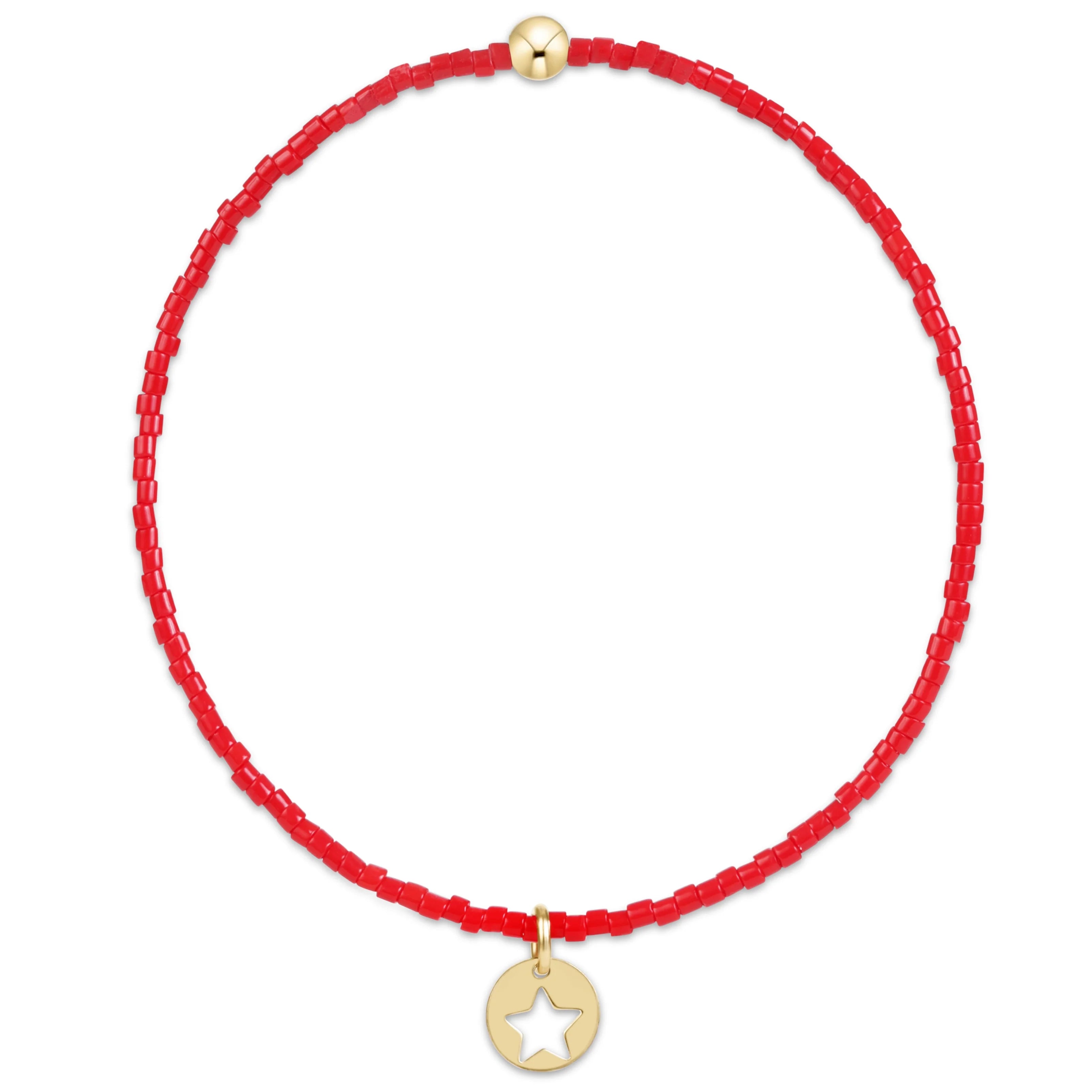 hope classic bracelet bright red star small gold disc