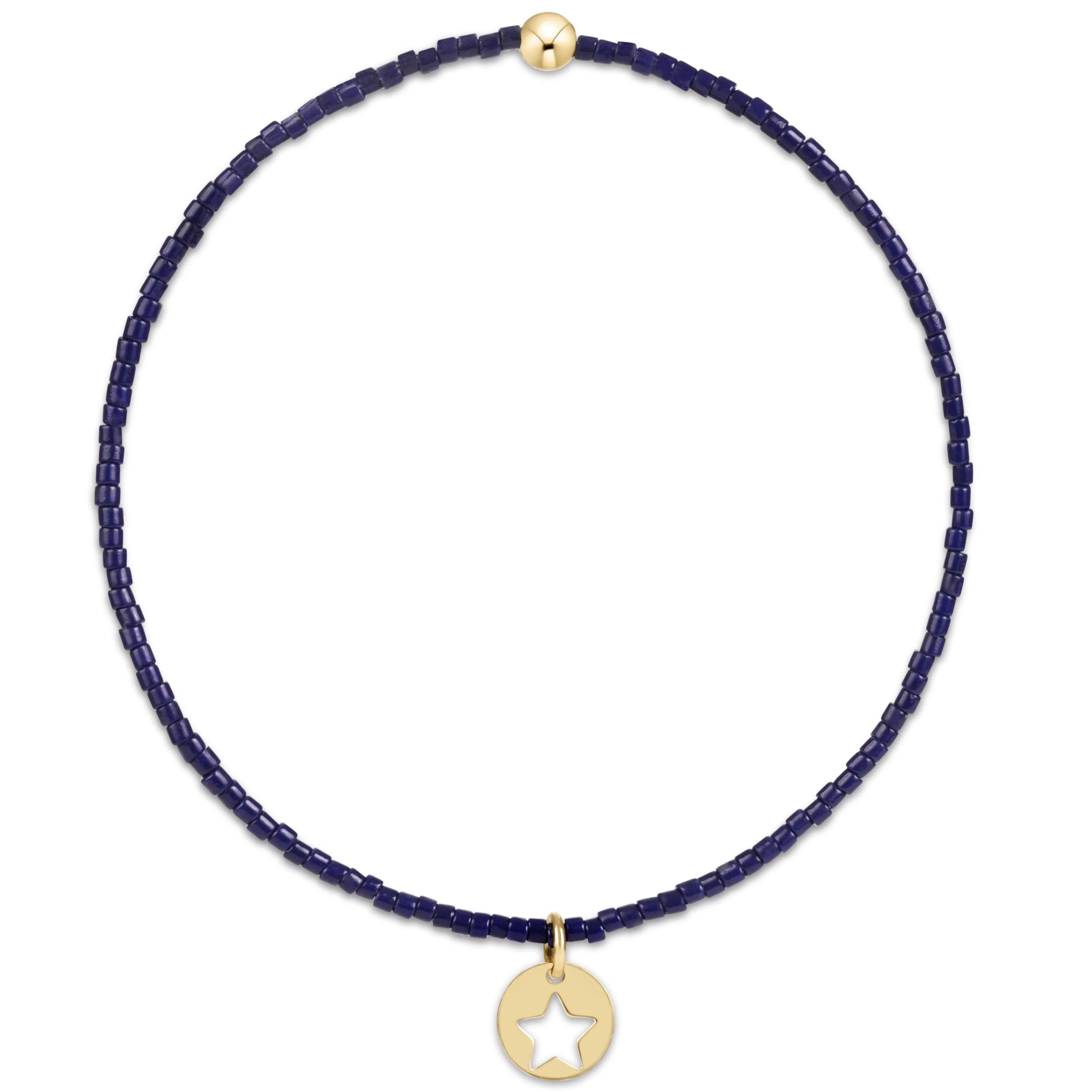 hope classic bracelet navy star small gold disc