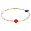 signature cross small gold 2mm bead bracelet firecracker