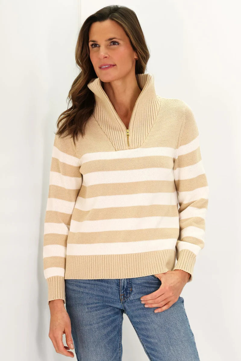 blaire quarter zip tan