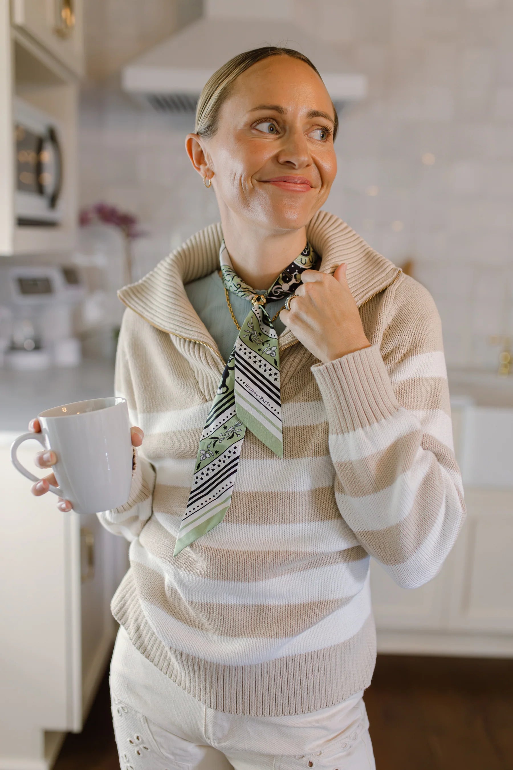 blaire quarter zip tan