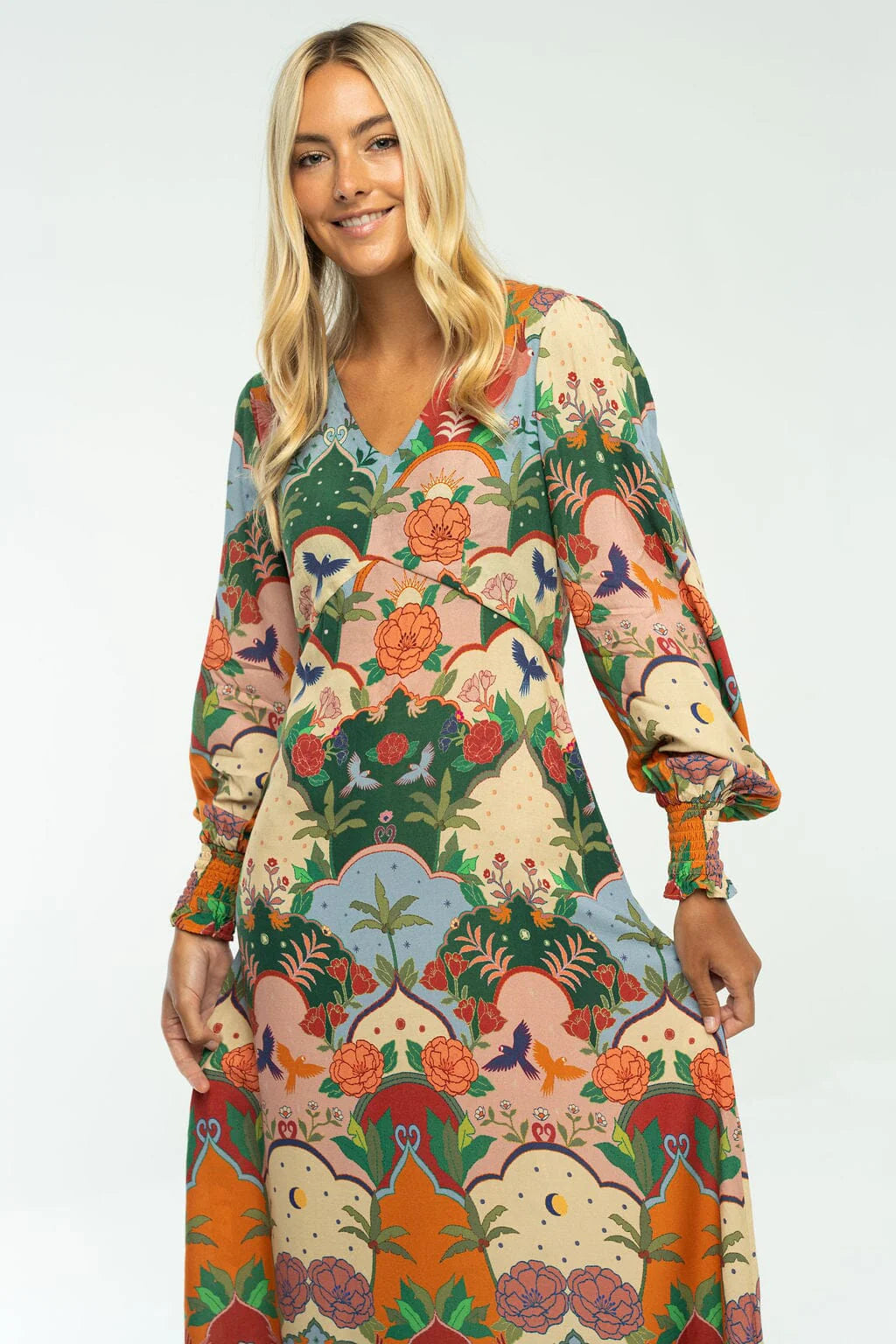 layla dress salmon rose