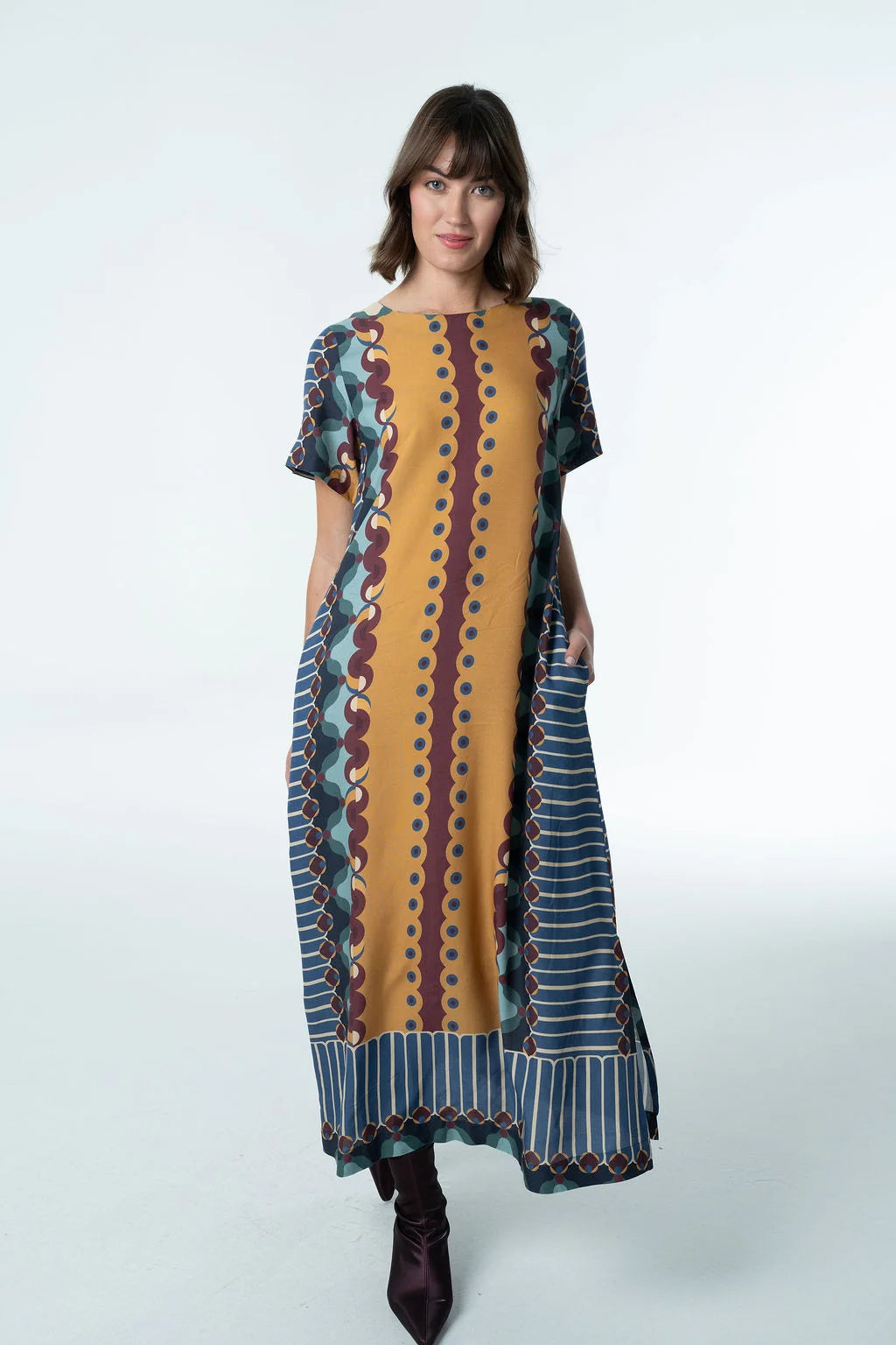 diana maxi dress in terracotta tapestry