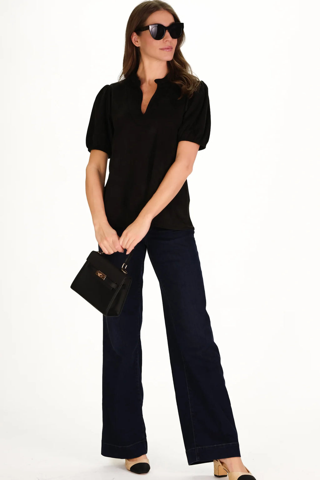 sasha pant black stretch suede