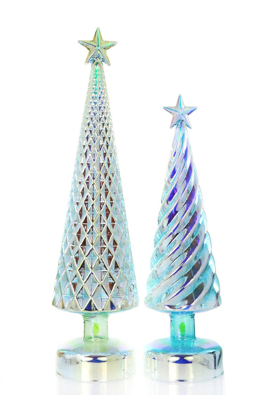 iridescent lit tree green set