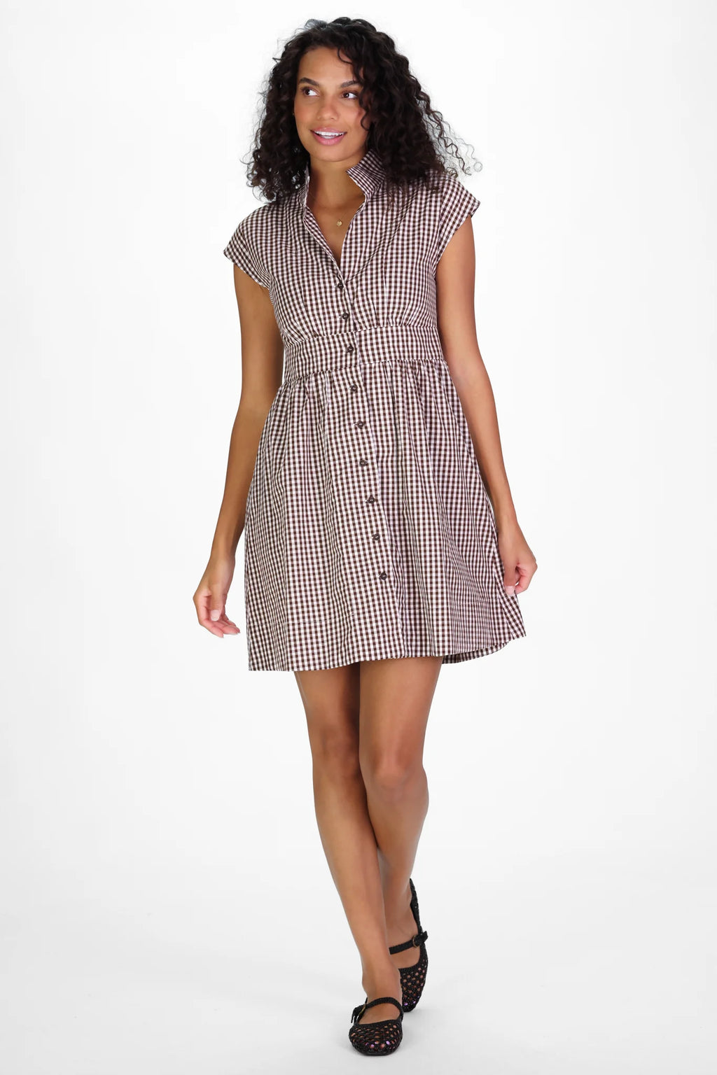 cece dress brown gingham