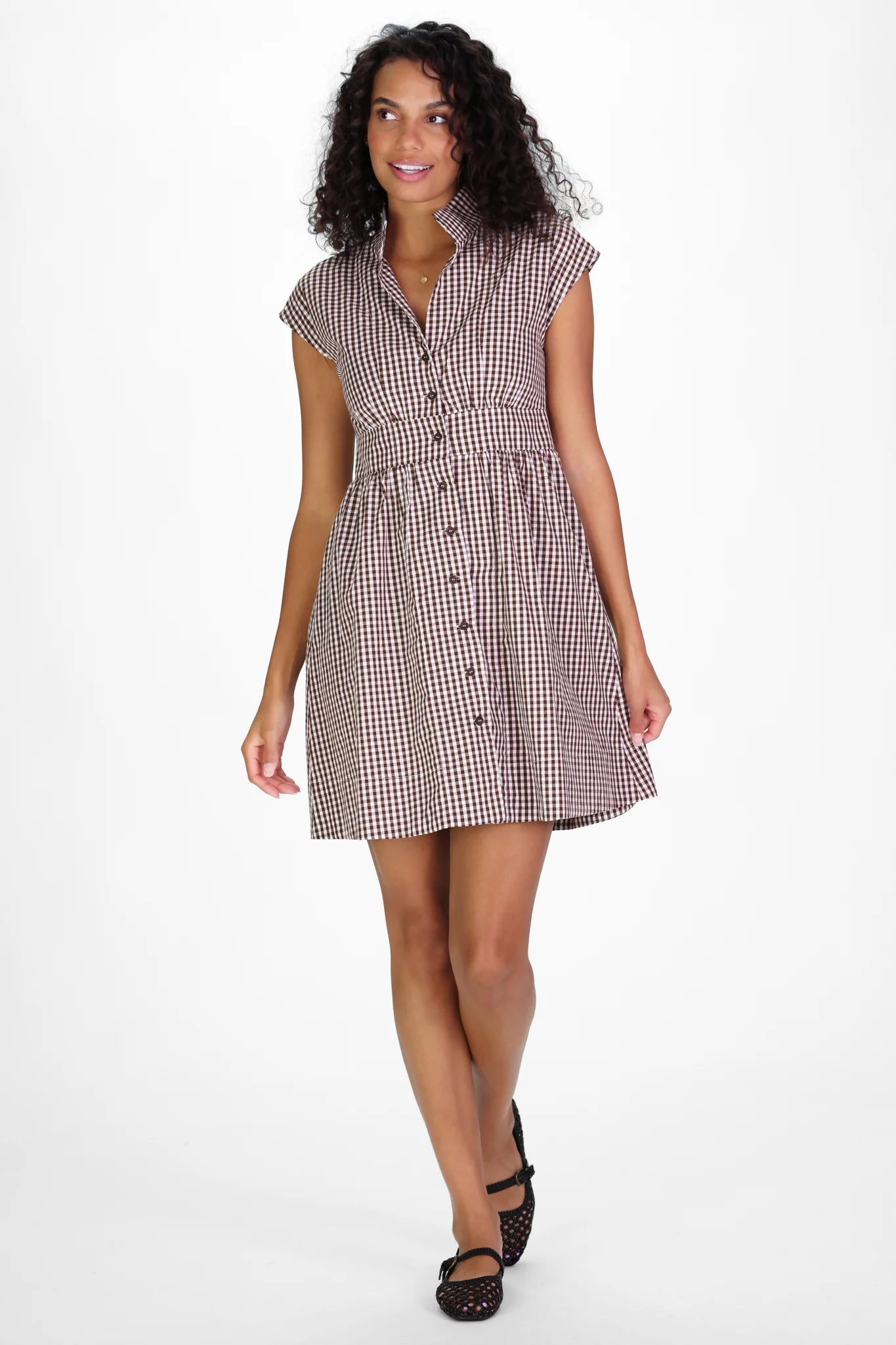 cece dress brown gingham