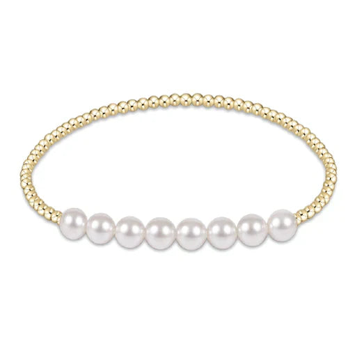 classic gold beaded bliss 2.5mm bead bracelet 5mm pearl