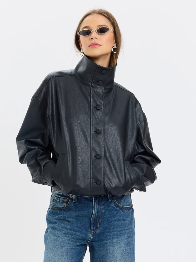 phantom funnel neck jacket black