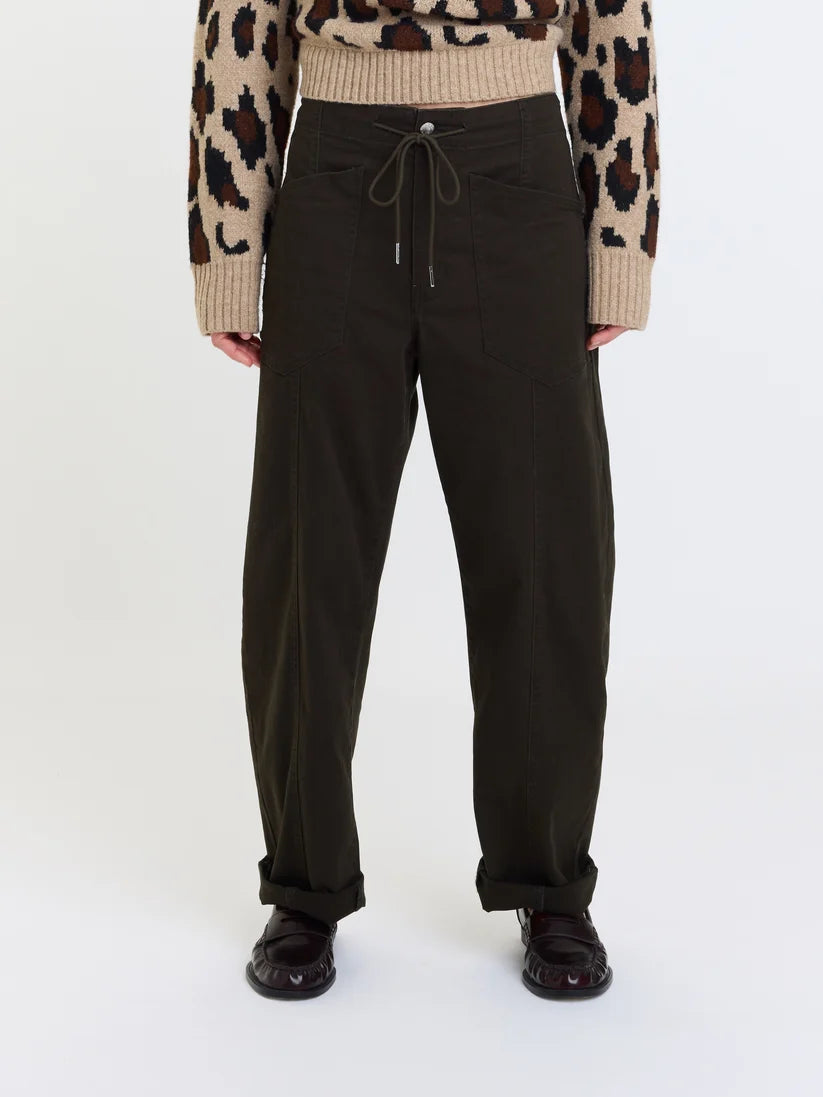 villa drawstring barrel pant fern